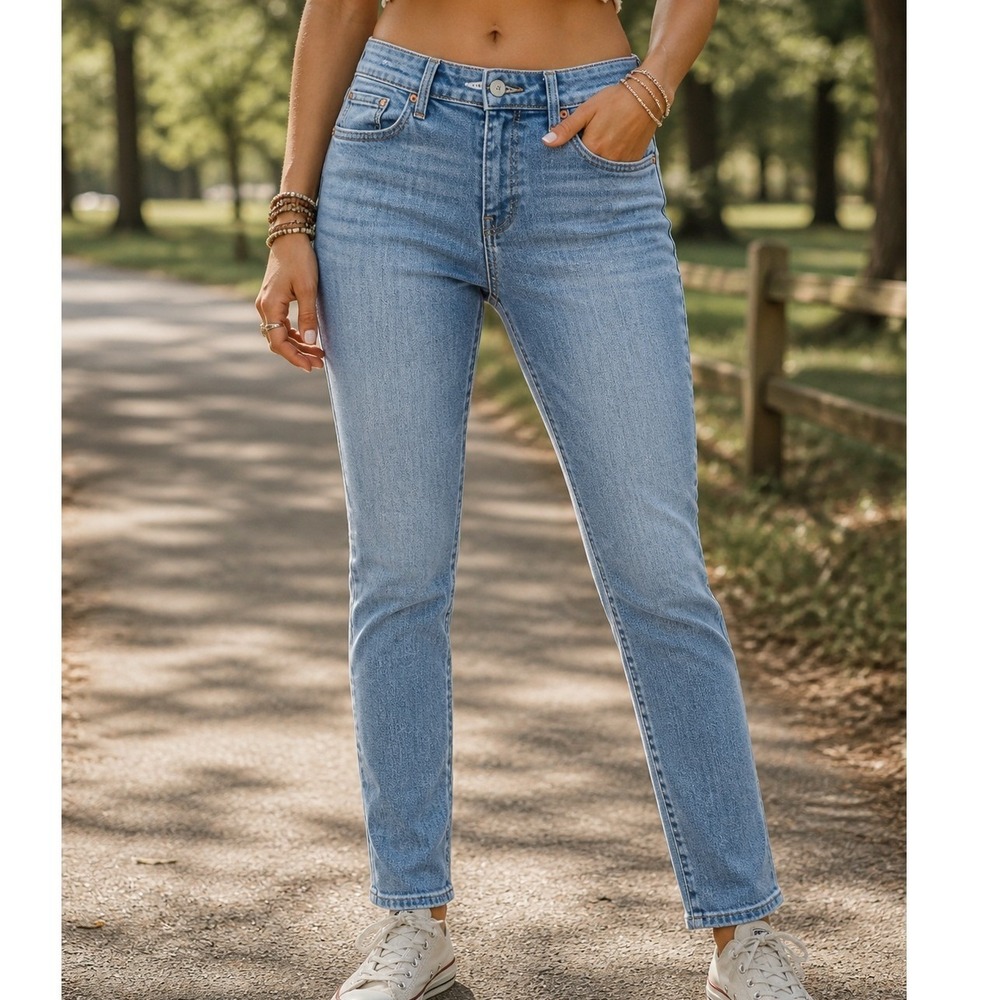 Old Navy Pop Icon Skinny Jeans Womens 0 Medium Wash Blue Mid Rise Stretch Denim